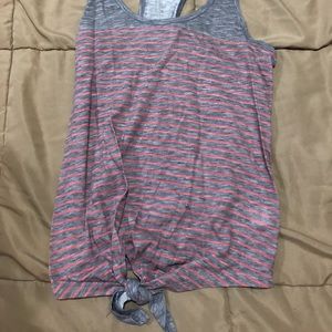 Grey and pink tied tank top